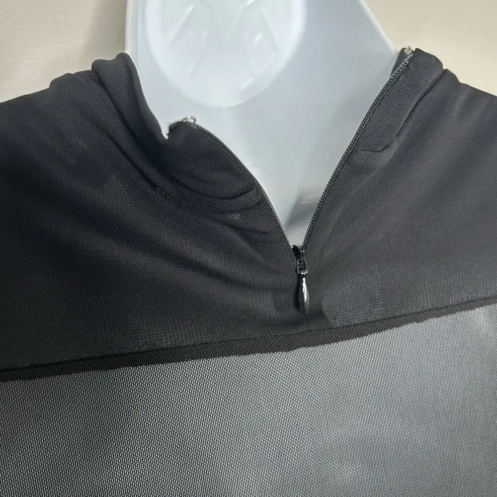 STAUD Falcon Mini Dress Black Size S Sheer Panels L/S Party Going Out Goth Sexy - Picture 8 of 14